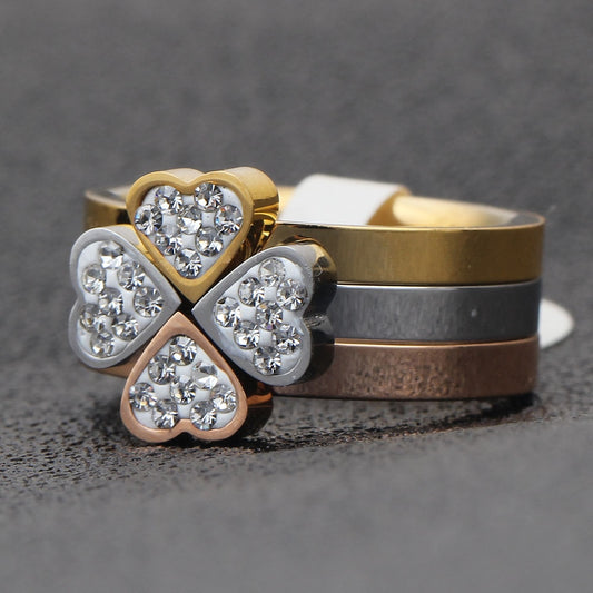 3 in 1 Heart to Clover Rings