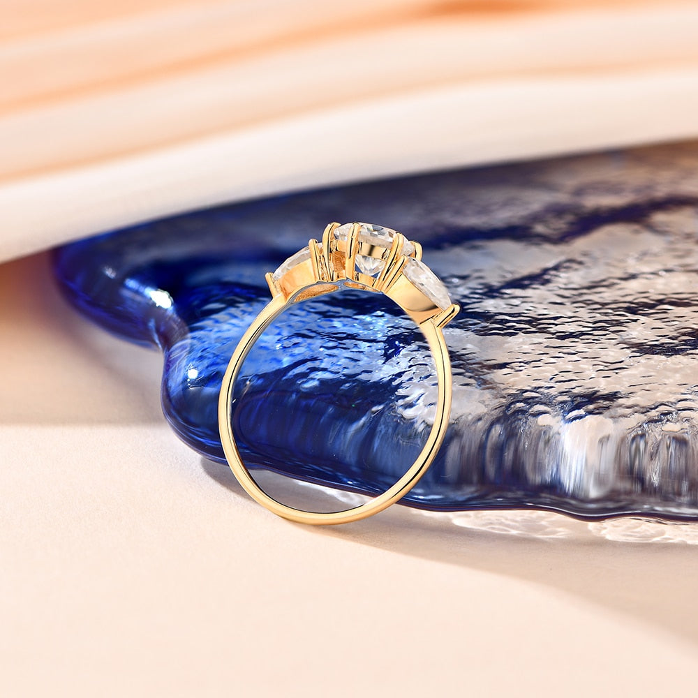 Yellow Gold Three Stone Ring