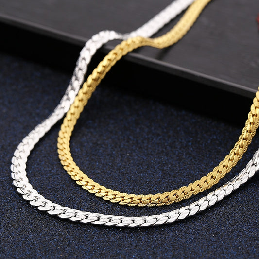 Sterling Silver/ 18k Gold Plated Necklace & Bracelet Set