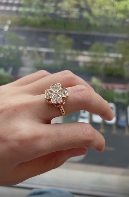 Rotatable Four Leaf Clover Anti-Stress Ring